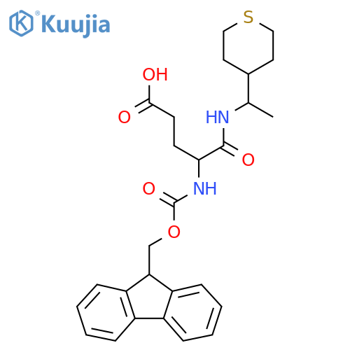 4-({(9H-fluoren-9-yl)methoxycarbonyl}amino)-4-{1-(thian-4-yl)ethylcarbamoyl}butanoic acid structure