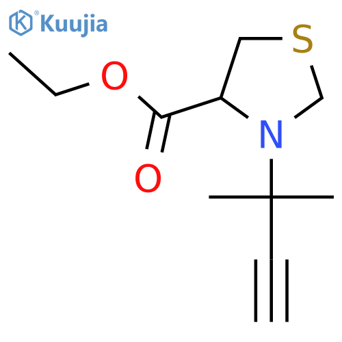 ethyl 3-(2-methylbut-3-yn-2-yl)-1,3-thiazolidine-4-carboxylate structure