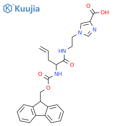 1-{2-2-({(9H-fluoren-9-yl)methoxycarbonyl}amino)pent-4-enamidoethyl}-1H-imidazole-4-carboxylic acid structure
