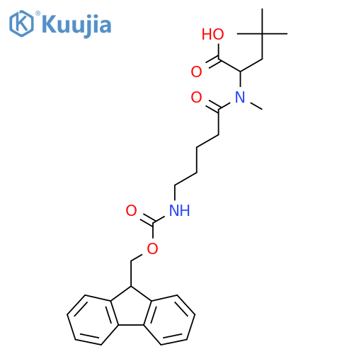2-5-({(9H-fluoren-9-yl)methoxycarbonyl}amino)-N-methylpentanamido-4,4-dimethylpentanoic acid structure