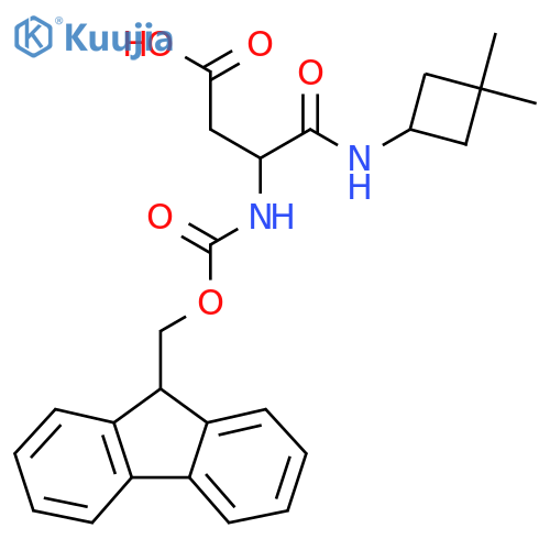 3-(3,3-dimethylcyclobutyl)carbamoyl-3-({(9H-fluoren-9-yl)methoxycarbonyl}amino)propanoic acid structure