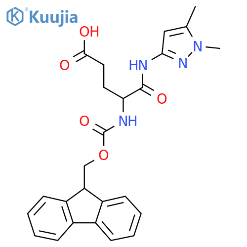4-(1,5-dimethyl-1H-pyrazol-3-yl)carbamoyl-4-({(9H-fluoren-9-yl)methoxycarbonyl}amino)butanoic acid structure