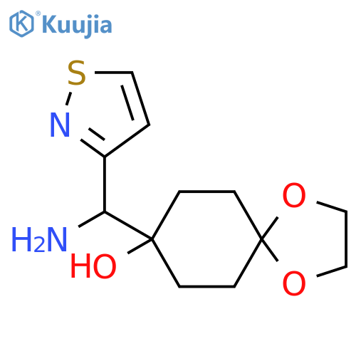 8-amino(1,2-thiazol-3-yl)methyl-1,4-dioxaspiro4.5decan-8-ol structure