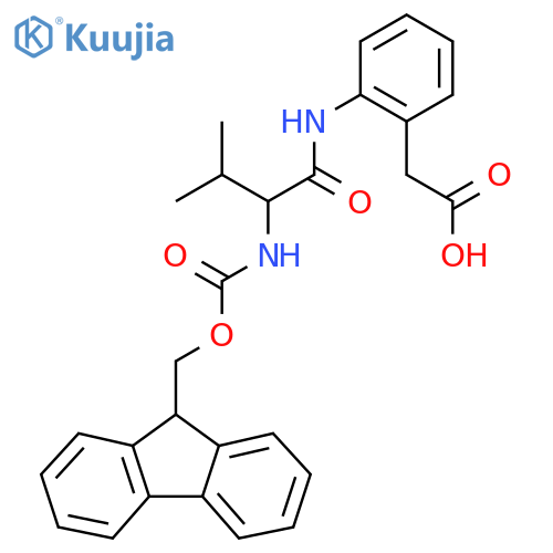 2-{2-2-({(9H-fluoren-9-yl)methoxycarbonyl}amino)-3-methylbutanamidophenyl}acetic acid structure