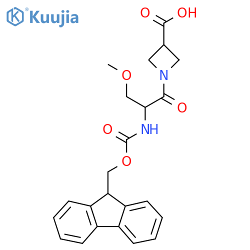 1-2-({(9H-fluoren-9-yl)methoxycarbonyl}amino)-3-methoxypropanoylazetidine-3-carboxylic acid structure