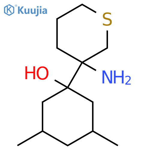 1-(3-aminothian-3-yl)-3,5-dimethylcyclohexan-1-ol structure