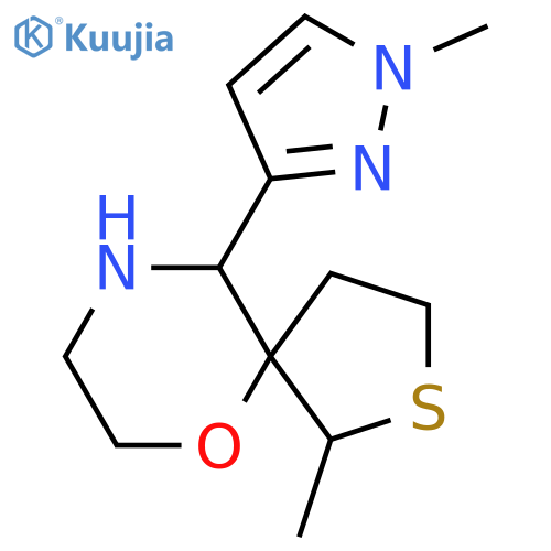 1-methyl-10-(1-methyl-1H-pyrazol-3-yl)-6-oxa-2-thia-9-azaspiro4.5decane structure