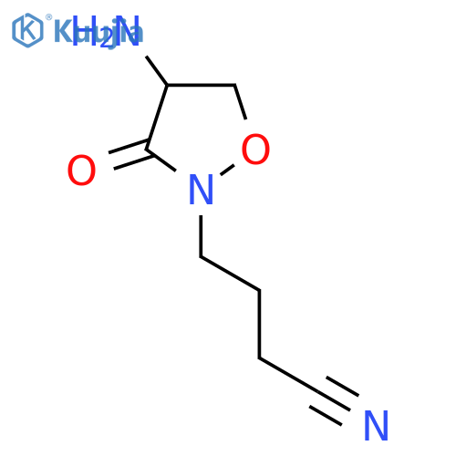 4-(4-amino-3-oxo-1,2-oxazolidin-2-yl)butanenitrile structure