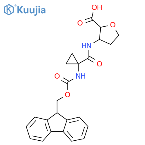 3-1-({(9H-fluoren-9-yl)methoxycarbonyl}amino)cyclopropaneamidooxolane-2-carboxylic acid structure