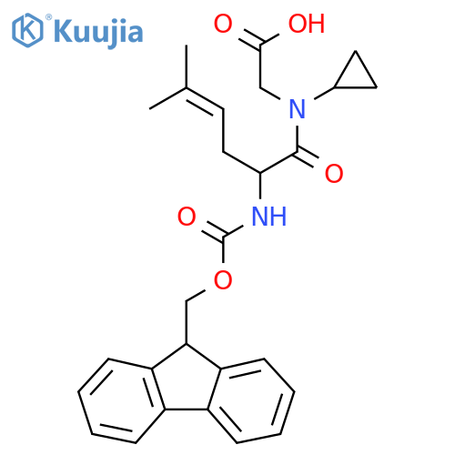 2-N-cyclopropyl-2-({(9H-fluoren-9-yl)methoxycarbonyl}amino)-5-methylhex-4-enamidoacetic acid structure