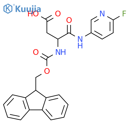 3-({(9H-fluoren-9-yl)methoxycarbonyl}amino)-3-(6-fluoropyridin-3-yl)carbamoylpropanoic acid structure