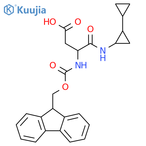 3-(2-cyclopropylcyclopropyl)carbamoyl-3-({(9H-fluoren-9-yl)methoxycarbonyl}amino)propanoic acid structure