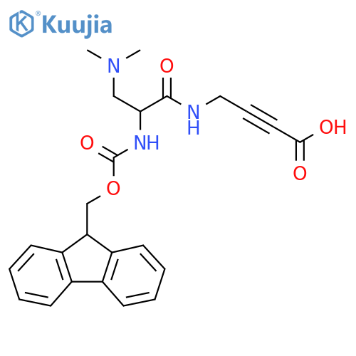 4-3-(dimethylamino)-2-({(9H-fluoren-9-yl)methoxycarbonyl}amino)propanamidobut-2-ynoic acid structure