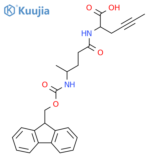 2-4-({(9H-fluoren-9-yl)methoxycarbonyl}amino)pentanamidohex-4-ynoic acid structure