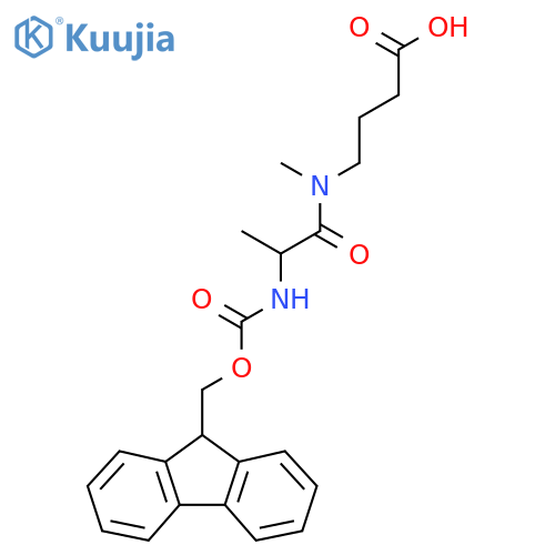4-2-({(9H-fluoren-9-yl)methoxycarbonyl}amino)-N-methylpropanamidobutanoic acid structure