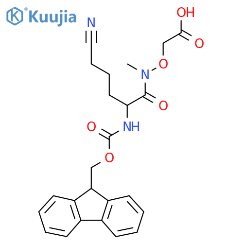 2-{5-cyano-2-({(9H-fluoren-9-yl)methoxycarbonyl}amino)-N-methylpentanamidooxy}acetic acid structure