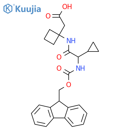 2-{1-2-cyclopropyl-2-({(9H-fluoren-9-yl)methoxycarbonyl}amino)acetamidocyclobutyl}acetic acid structure