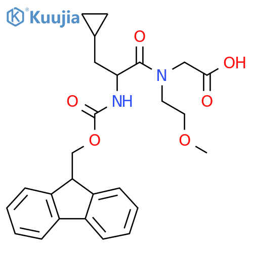 2-3-cyclopropyl-2-({(9H-fluoren-9-yl)methoxycarbonyl}amino)-N-(2-methoxyethyl)propanamidoacetic acid structure