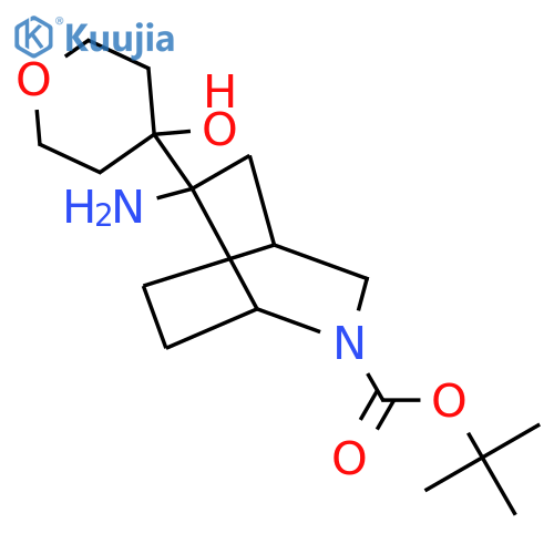 tert-butyl 6-amino-6-(4-hydroxyoxan-4-yl)-2-azabicyclo2.2.2octane-2-carboxylate structure