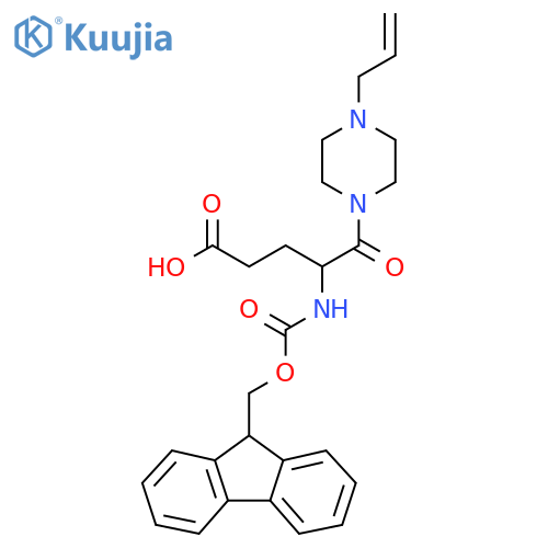 4-({(9H-fluoren-9-yl)methoxycarbonyl}amino)-5-oxo-5-4-(prop-2-en-1-yl)piperazin-1-ylpentanoic acid structure