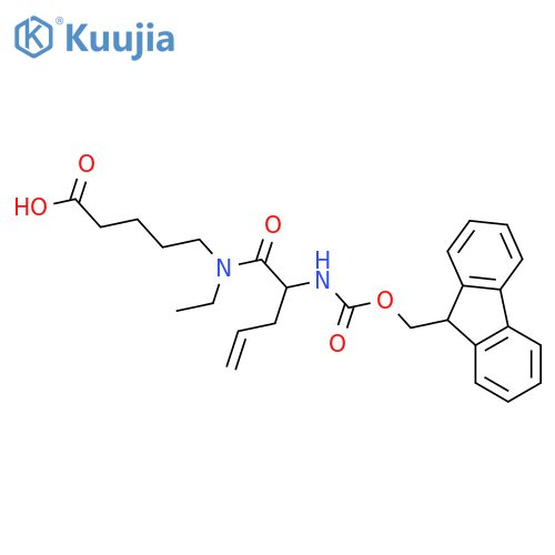 5-N-ethyl-2-({(9H-fluoren-9-yl)methoxycarbonyl}amino)pent-4-enamidopentanoic acid structure