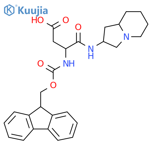 3-({(9H-fluoren-9-yl)methoxycarbonyl}amino)-3-(octahydroindolizin-2-yl)carbamoylpropanoic acid structure