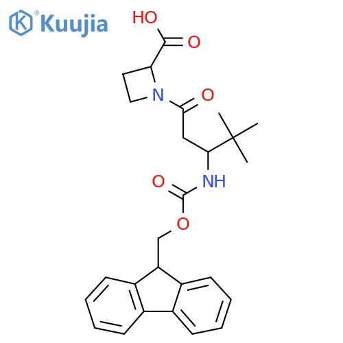 1-3-({(9H-fluoren-9-yl)methoxycarbonyl}amino)-4,4-dimethylpentanoylazetidine-2-carboxylic acid structure