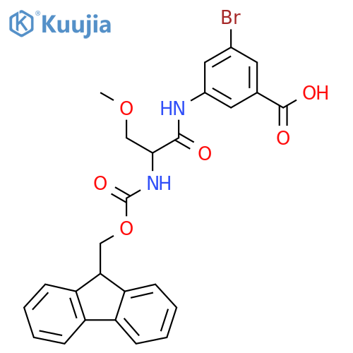 3-bromo-5-2-({(9H-fluoren-9-yl)methoxycarbonyl}amino)-3-methoxypropanamidobenzoic acid structure