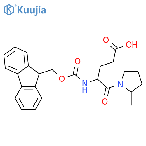 4-({(9H-fluoren-9-yl)methoxycarbonyl}amino)-5-(2-methylpyrrolidin-1-yl)-5-oxopentanoic acid structure