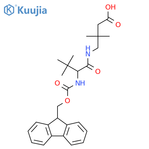 4-2-({(9H-fluoren-9-yl)methoxycarbonyl}amino)-3,3-dimethylbutanamido-3,3-dimethylbutanoic acid structure