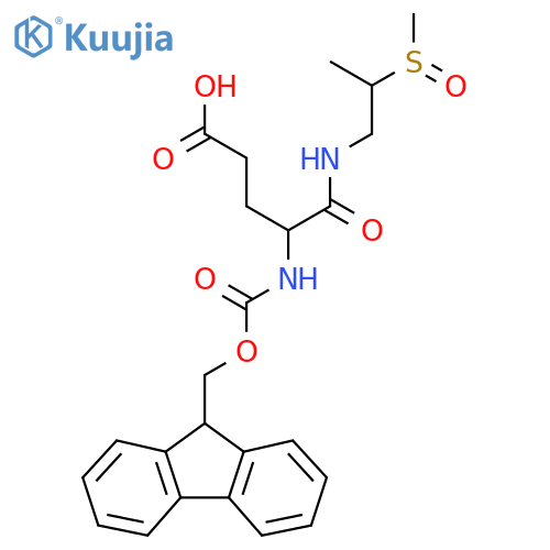 4-({(9H-fluoren-9-yl)methoxycarbonyl}amino)-4-(2-methanesulfinylpropyl)carbamoylbutanoic acid structure