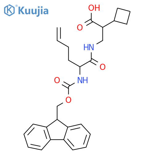 2-cyclobutyl-3-2-({(9H-fluoren-9-yl)methoxycarbonyl}amino)hex-5-enamidopropanoic acid structure