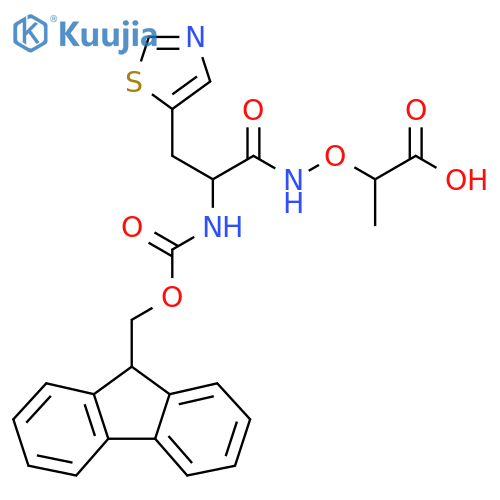2-{2-({(9H-fluoren-9-yl)methoxycarbonyl}amino)-3-(1,3-thiazol-5-yl)propanamidooxy}propanoic acid structure