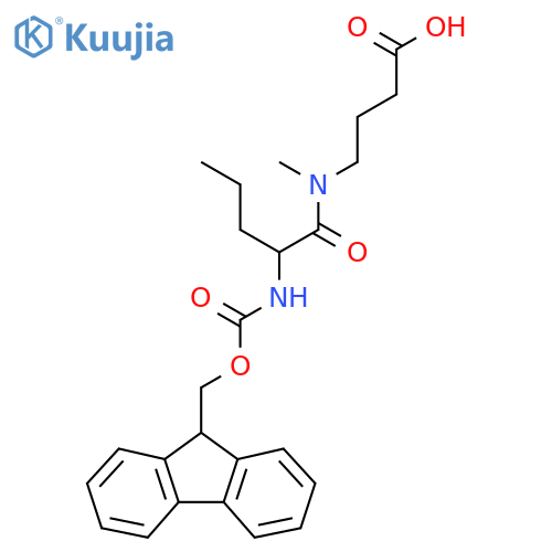 4-2-({(9H-fluoren-9-yl)methoxycarbonyl}amino)-N-methylpentanamidobutanoic acid structure