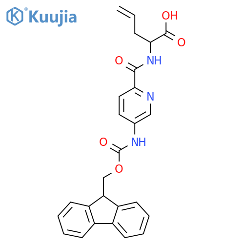 2-{5-({(9H-fluoren-9-yl)methoxycarbonyl}amino)pyridin-2-ylformamido}pent-4-enoic acid structure