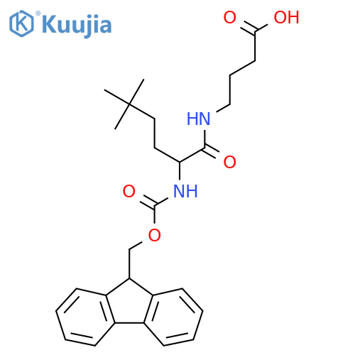 4-2-({(9H-fluoren-9-yl)methoxycarbonyl}amino)-5,5-dimethylhexanamidobutanoic acid structure