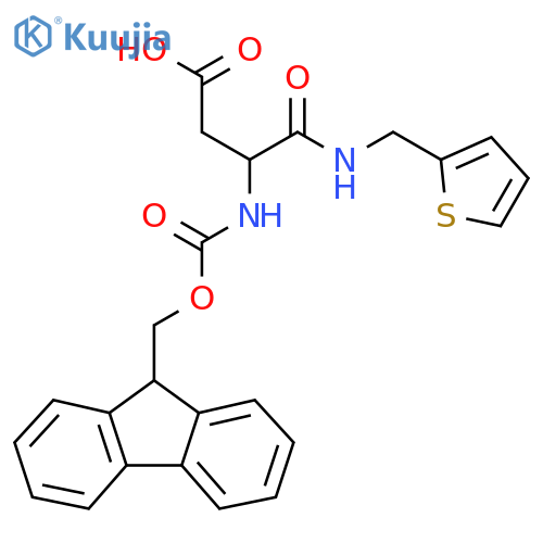 3-({(9H-fluoren-9-yl)methoxycarbonyl}amino)-3-{(thiophen-2-yl)methylcarbamoyl}propanoic acid structure