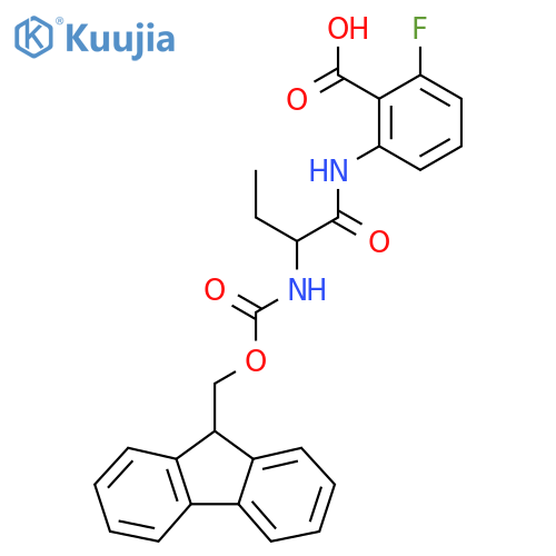 2-2-({(9H-fluoren-9-yl)methoxycarbonyl}amino)butanamido-6-fluorobenzoic acid structure