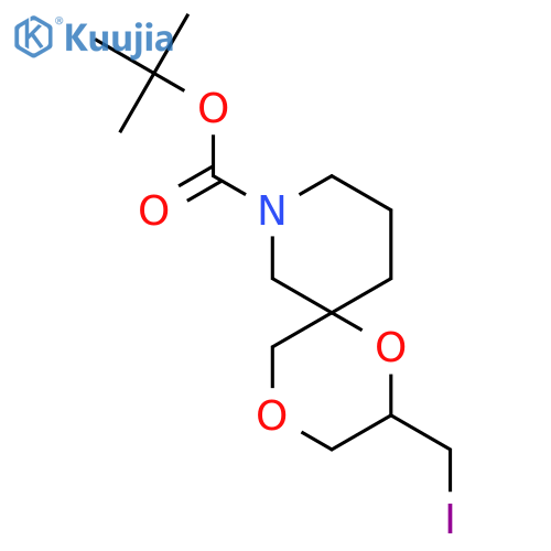 tert-butyl 2-(iodomethyl)-1,4-dioxa-8-azaspiro5.5undecane-8-carboxylate structure