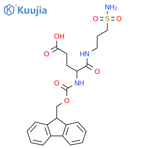 4-({(9H-fluoren-9-yl)methoxycarbonyl}amino)-4-(3-sulfamoylpropyl)carbamoylbutanoic acid structure