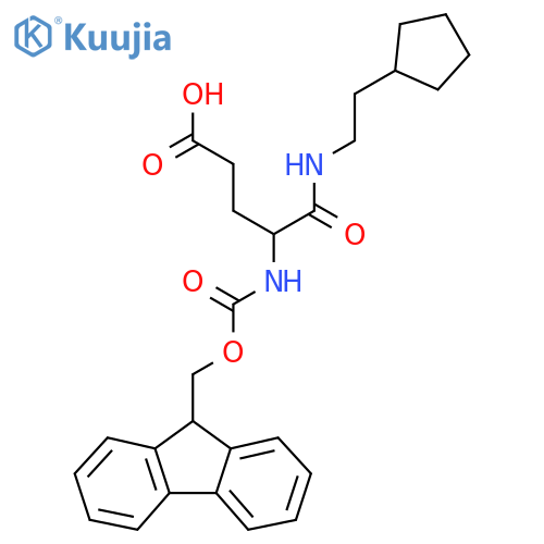 4-(2-cyclopentylethyl)carbamoyl-4-({(9H-fluoren-9-yl)methoxycarbonyl}amino)butanoic acid structure