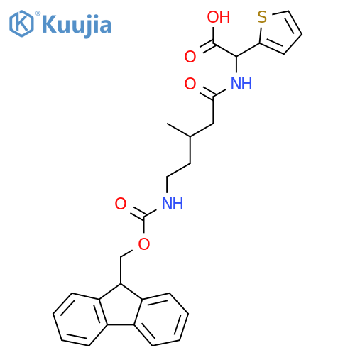 2-5-({(9H-fluoren-9-yl)methoxycarbonyl}amino)-3-methylpentanamido-2-(thiophen-2-yl)acetic acid structure