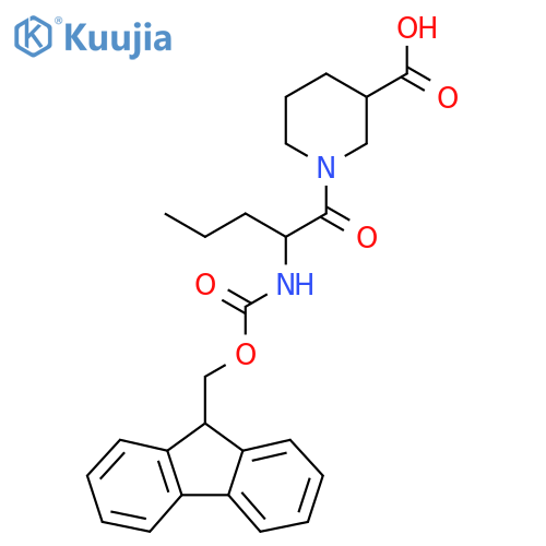 1-2-({(9H-fluoren-9-yl)methoxycarbonyl}amino)pentanoylpiperidine-3-carboxylic acid structure