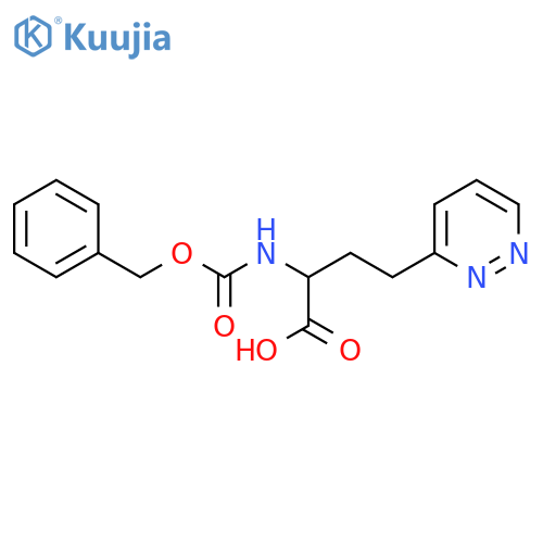2-{(benzyloxy)carbonylamino}-4-(pyridazin-3-yl)butanoic acid structure