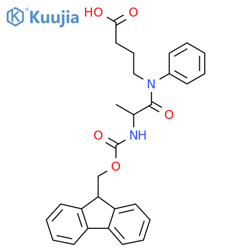 4-2-({(9H-fluoren-9-yl)methoxycarbonyl}amino)-N-phenylpropanamidobutanoic acid structure