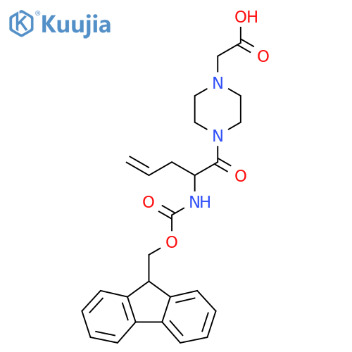 2-{4-2-({(9H-fluoren-9-yl)methoxycarbonyl}amino)pent-4-enoylpiperazin-1-yl}acetic acid structure