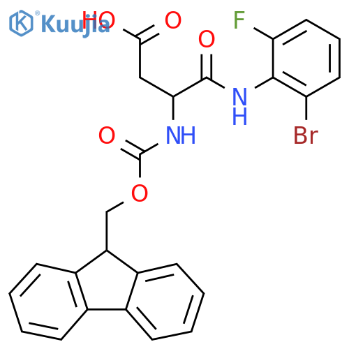 3-(2-bromo-6-fluorophenyl)carbamoyl-3-({(9H-fluoren-9-yl)methoxycarbonyl}amino)propanoic acid structure