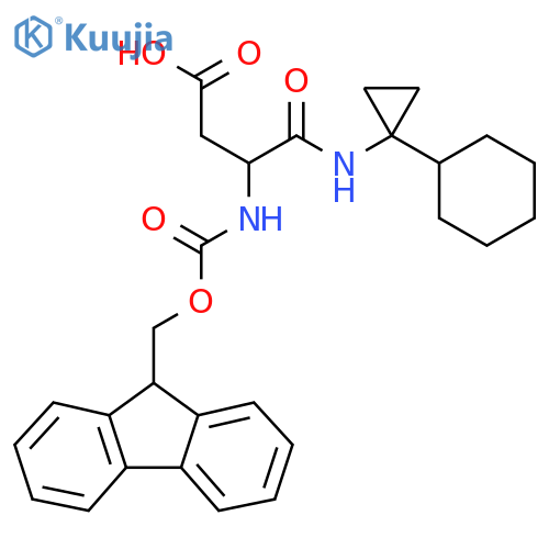 3-(1-cyclohexylcyclopropyl)carbamoyl-3-({(9H-fluoren-9-yl)methoxycarbonyl}amino)propanoic acid structure