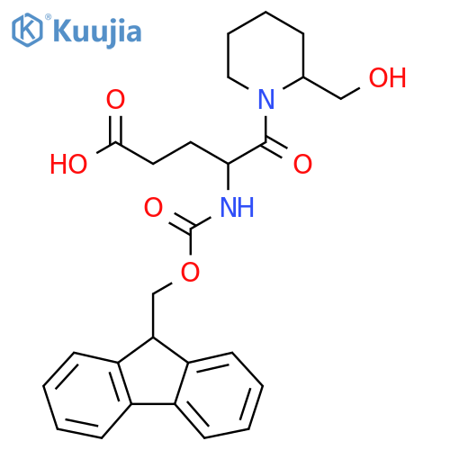 4-({(9H-fluoren-9-yl)methoxycarbonyl}amino)-5-2-(hydroxymethyl)piperidin-1-yl-5-oxopentanoic acid structure