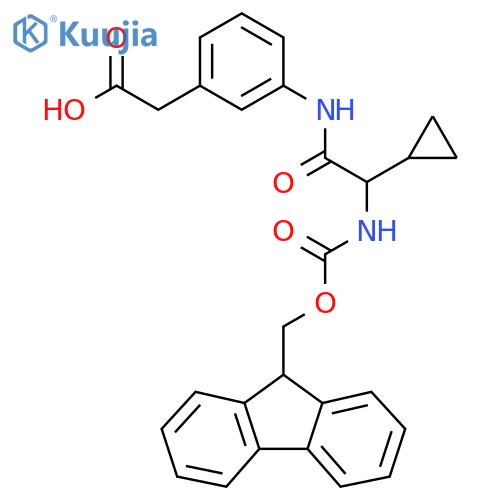 2-{3-2-cyclopropyl-2-({(9H-fluoren-9-yl)methoxycarbonyl}amino)acetamidophenyl}acetic acid structure